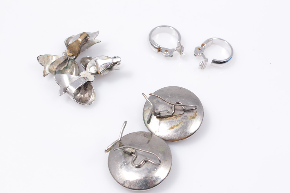 Silver Tone Jewelry Selection With Trifari