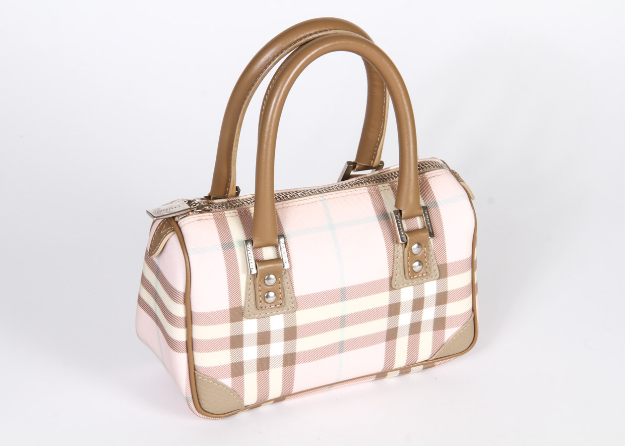 Burberry Pink Plaid Handbag