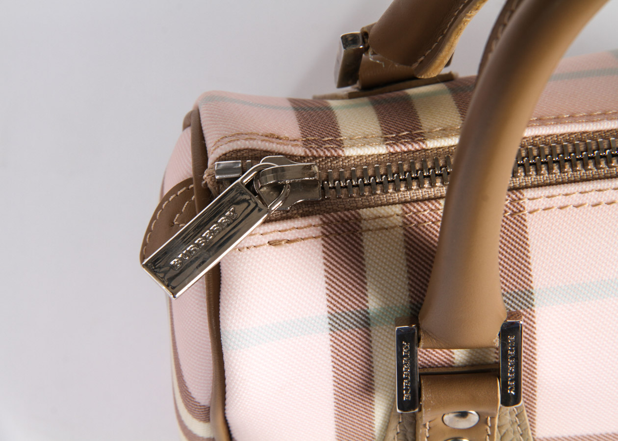 Burberry Pink Plaid Handbag
