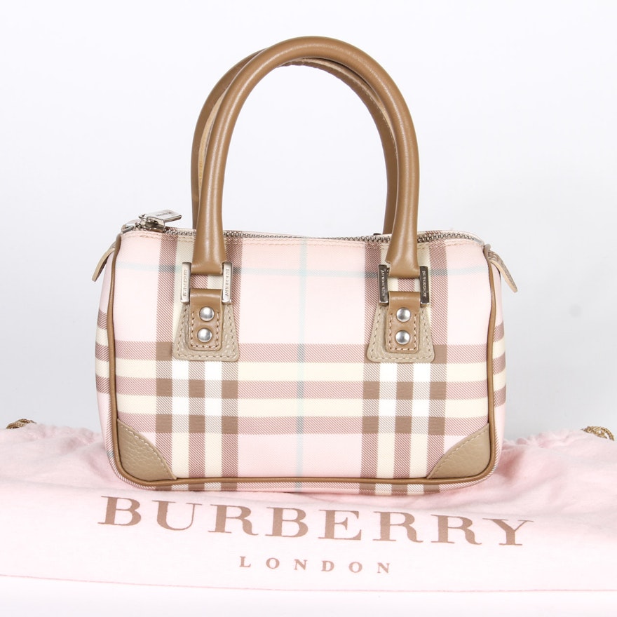 Burberry Pink and Plaid Handbag Crossbody Purse