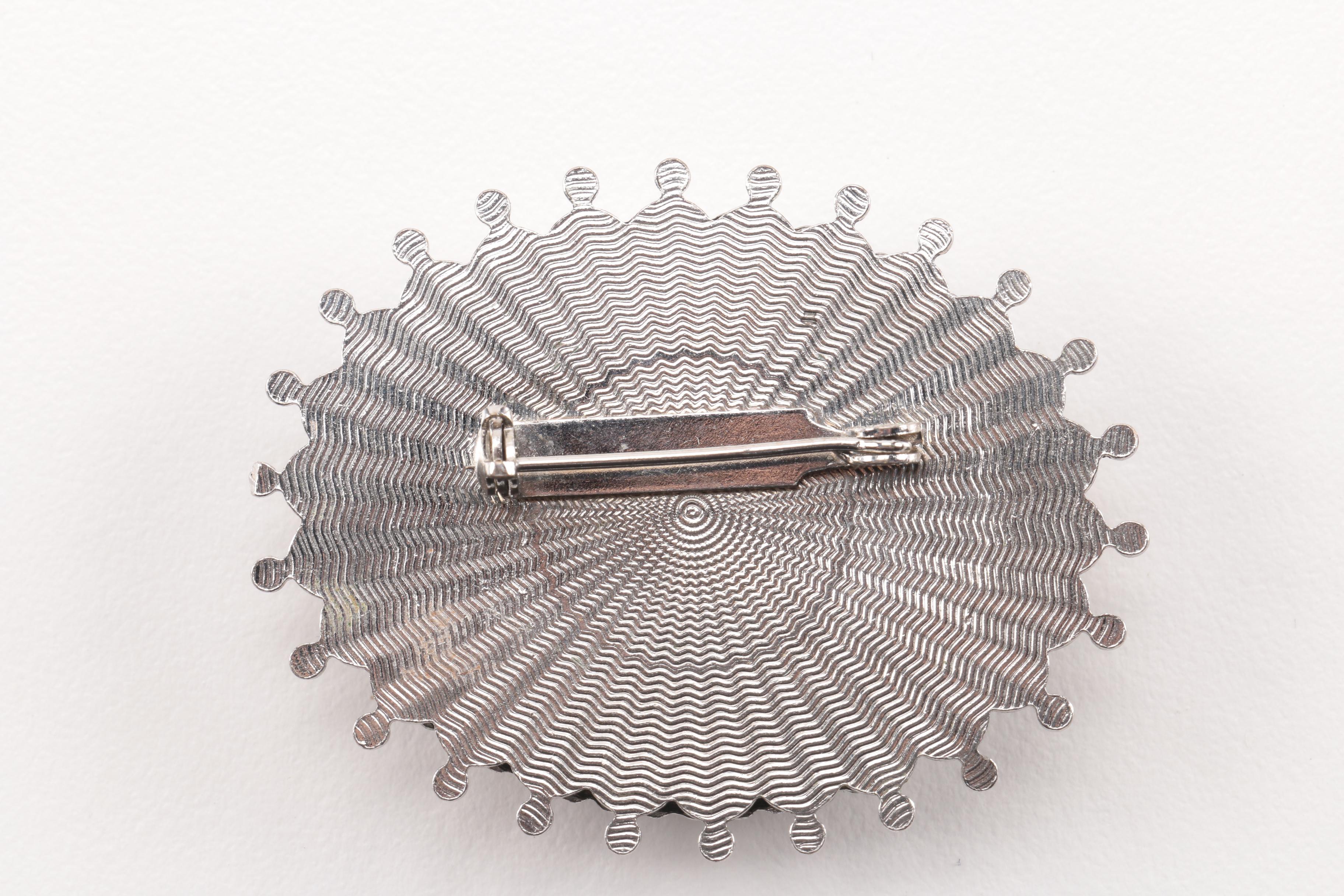 Silver Tone Brooch and Ring