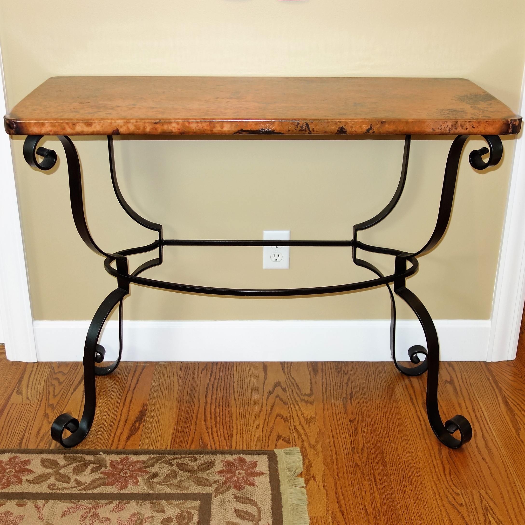 "Normandy" Copper Top Console Table by Arhaus