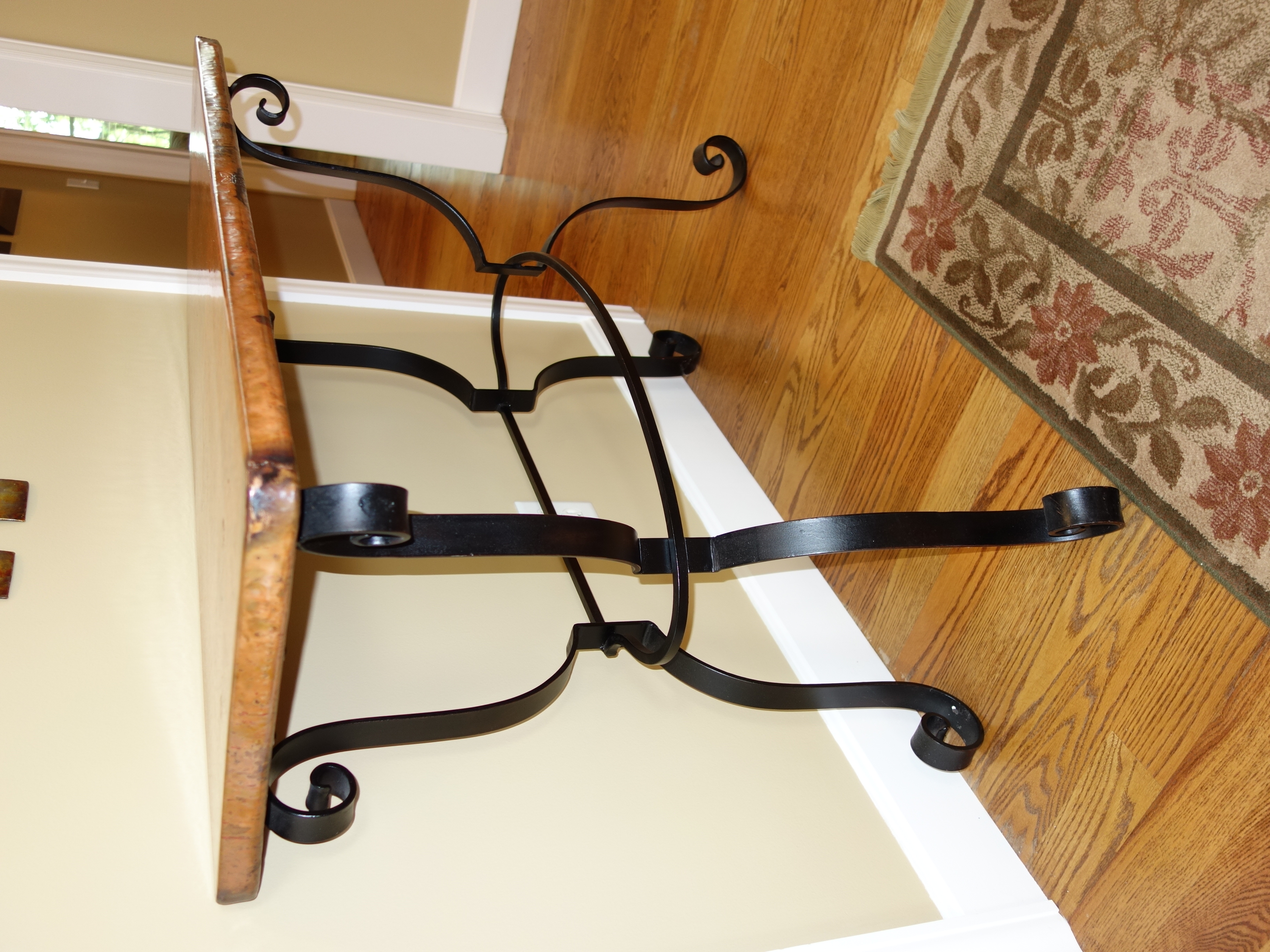 "Normandy" Copper Top Console Table by Arhaus