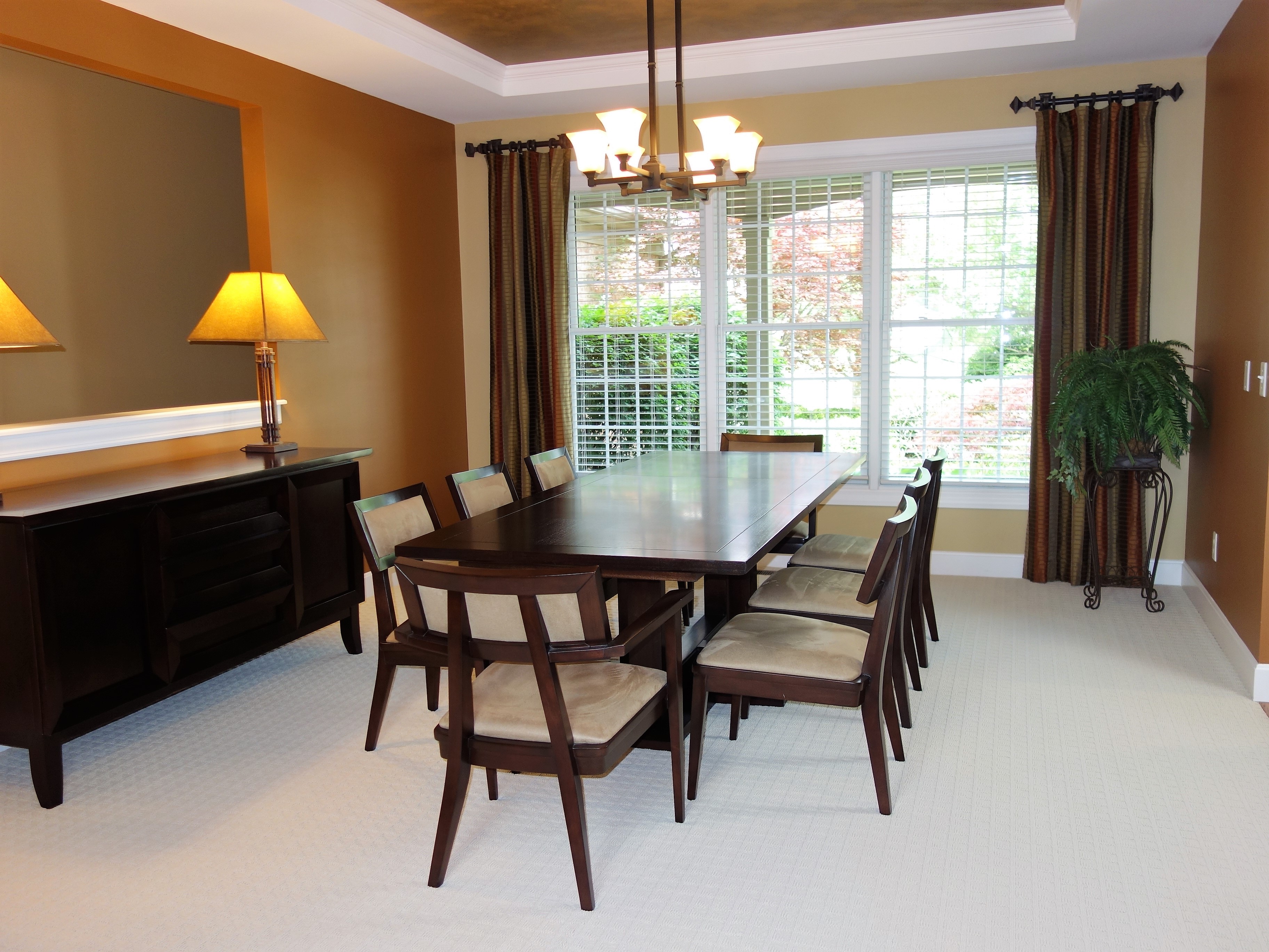 "Bancroft" Dining Table and Eight Chairs by Brownstone Furniture