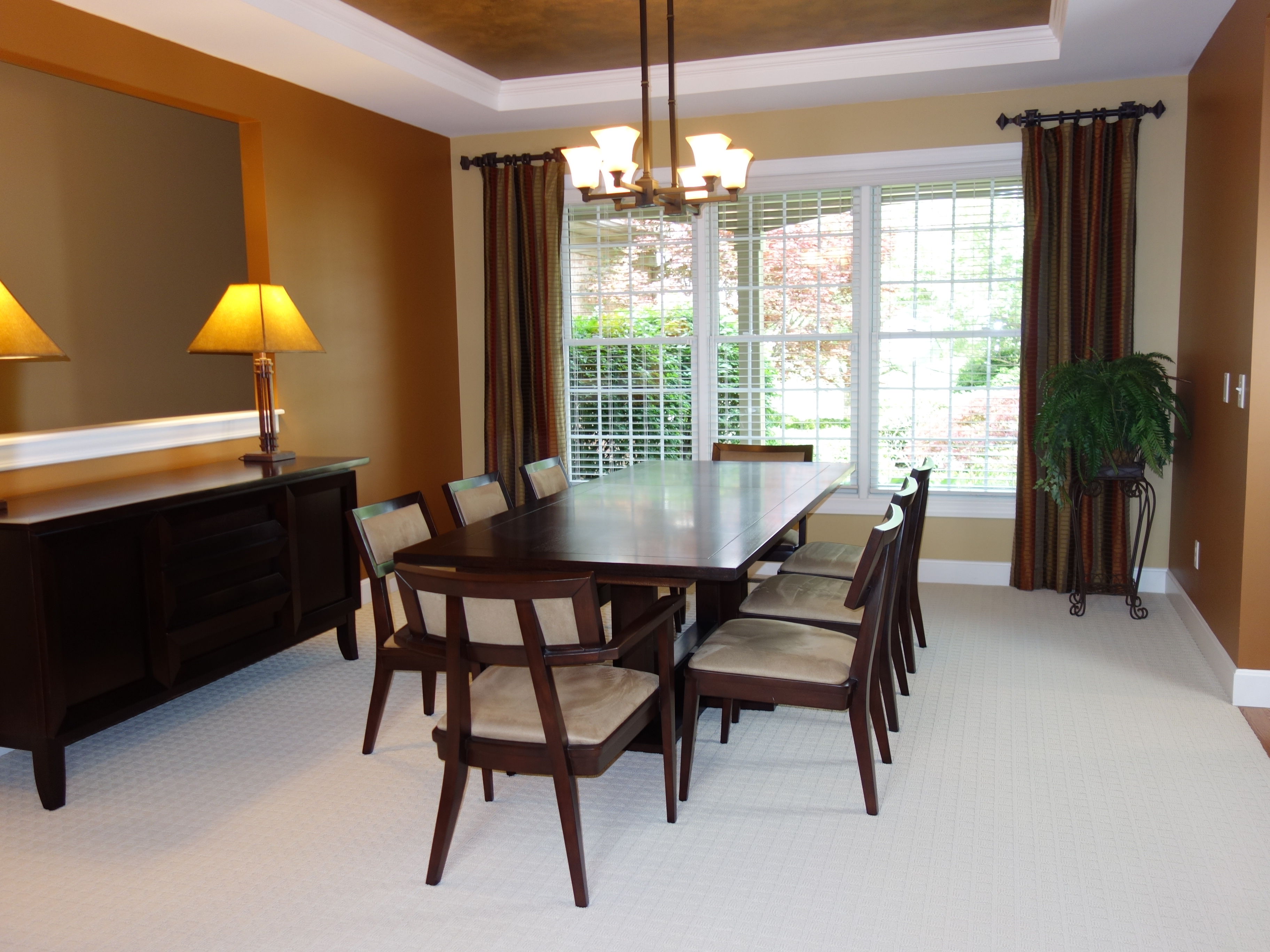 "Bancroft" Dining Table and Eight Chairs by Brownstone Furniture