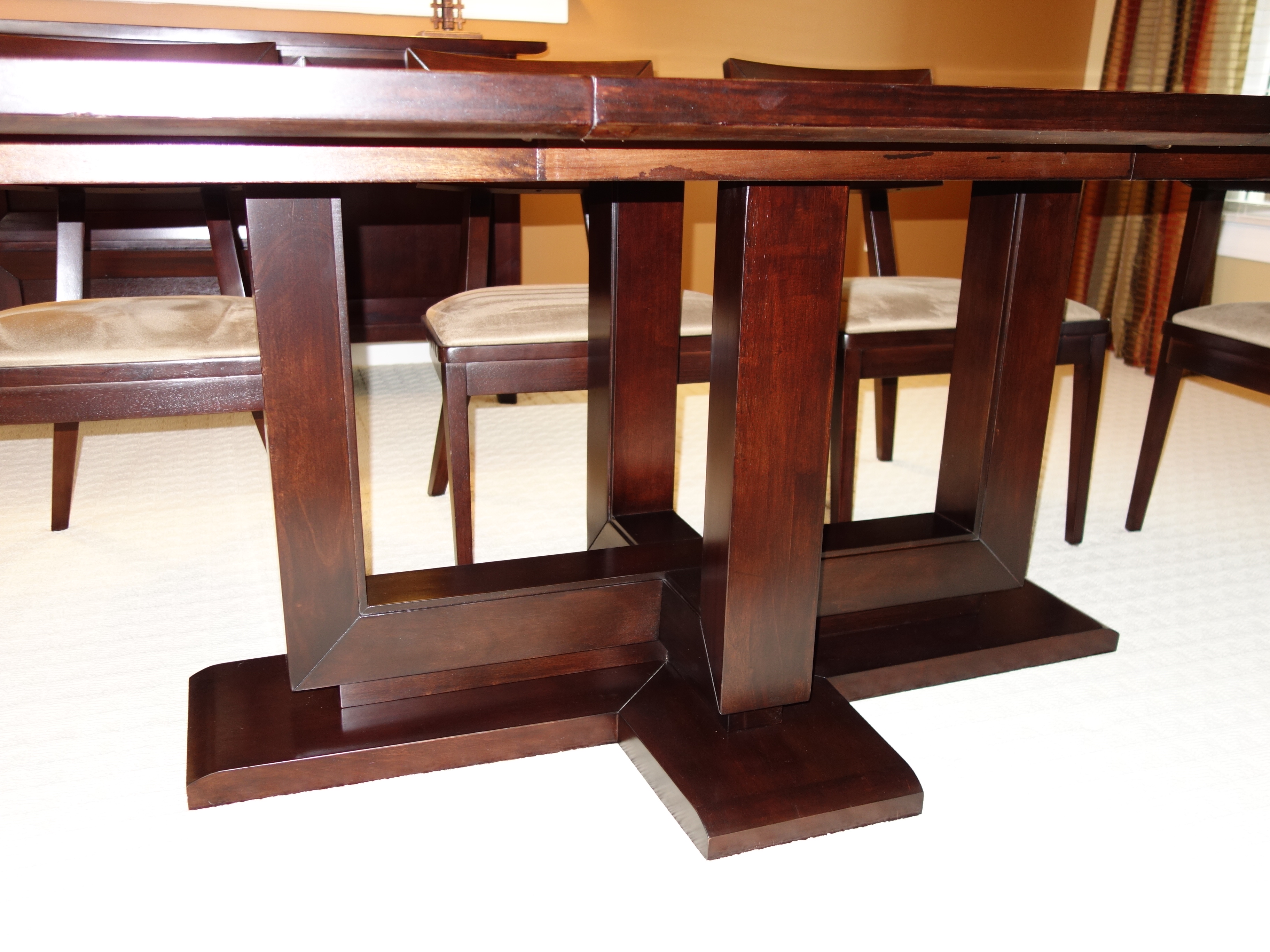"Bancroft" Dining Table and Eight Chairs by Brownstone Furniture