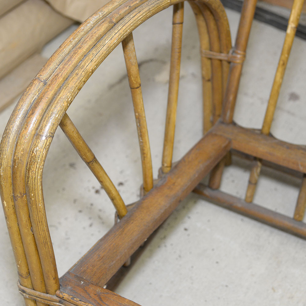 Vintage Paul Frankl Style Bamboo Arm Chair Frame