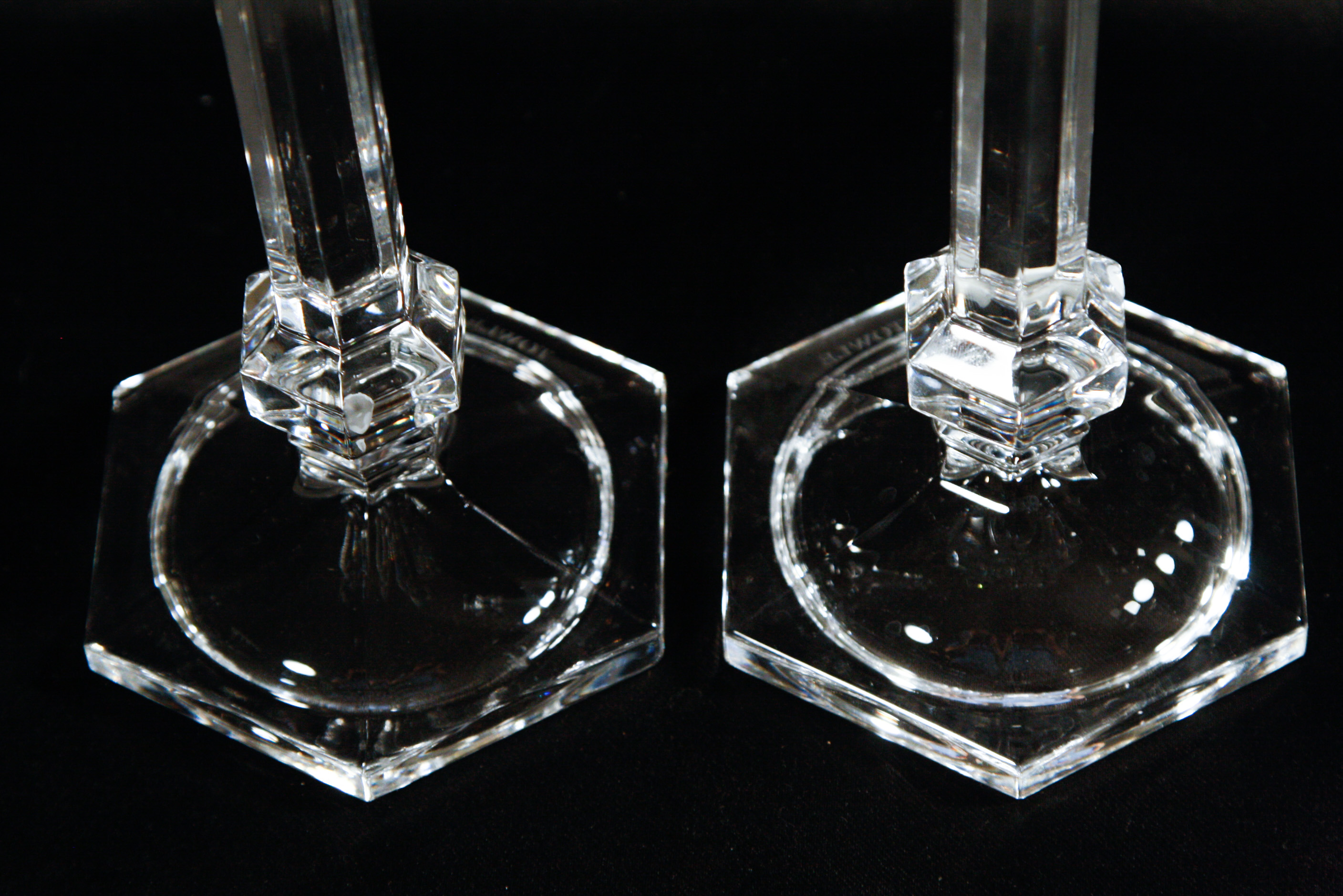 Pair of Towle Lead Crystal Candlesticks