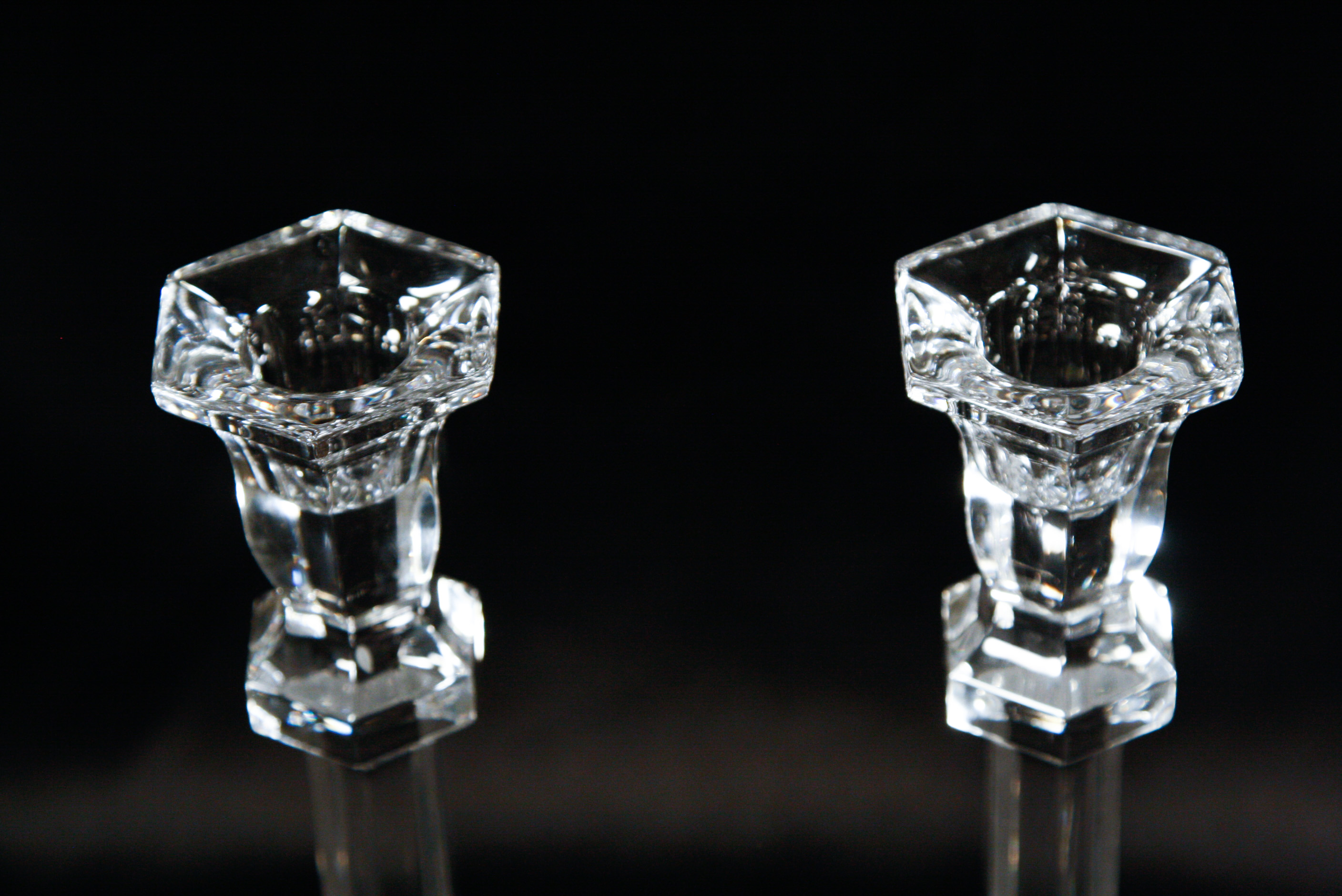 Pair of Towle Lead Crystal Candlesticks