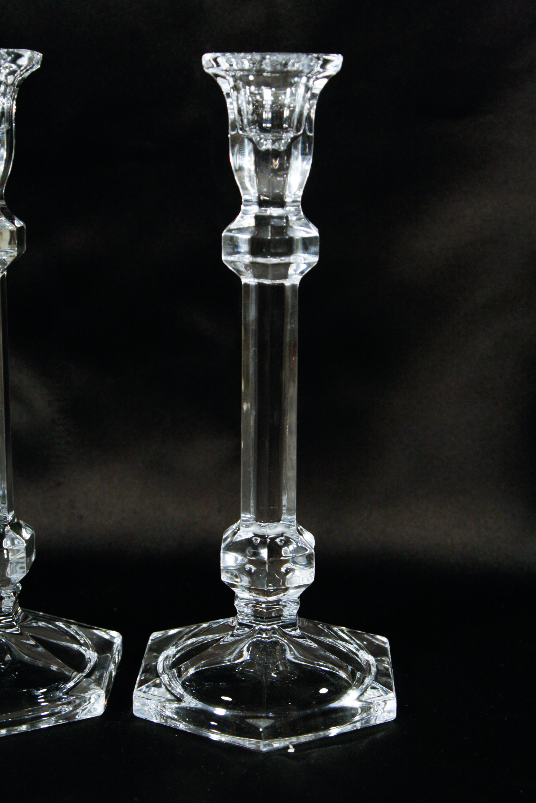 Pair of Towle Lead Crystal Candlesticks