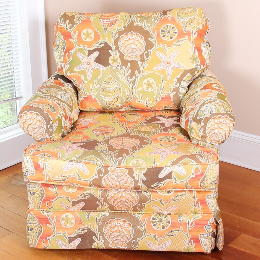 Upholstered Club Chair and Ottoman