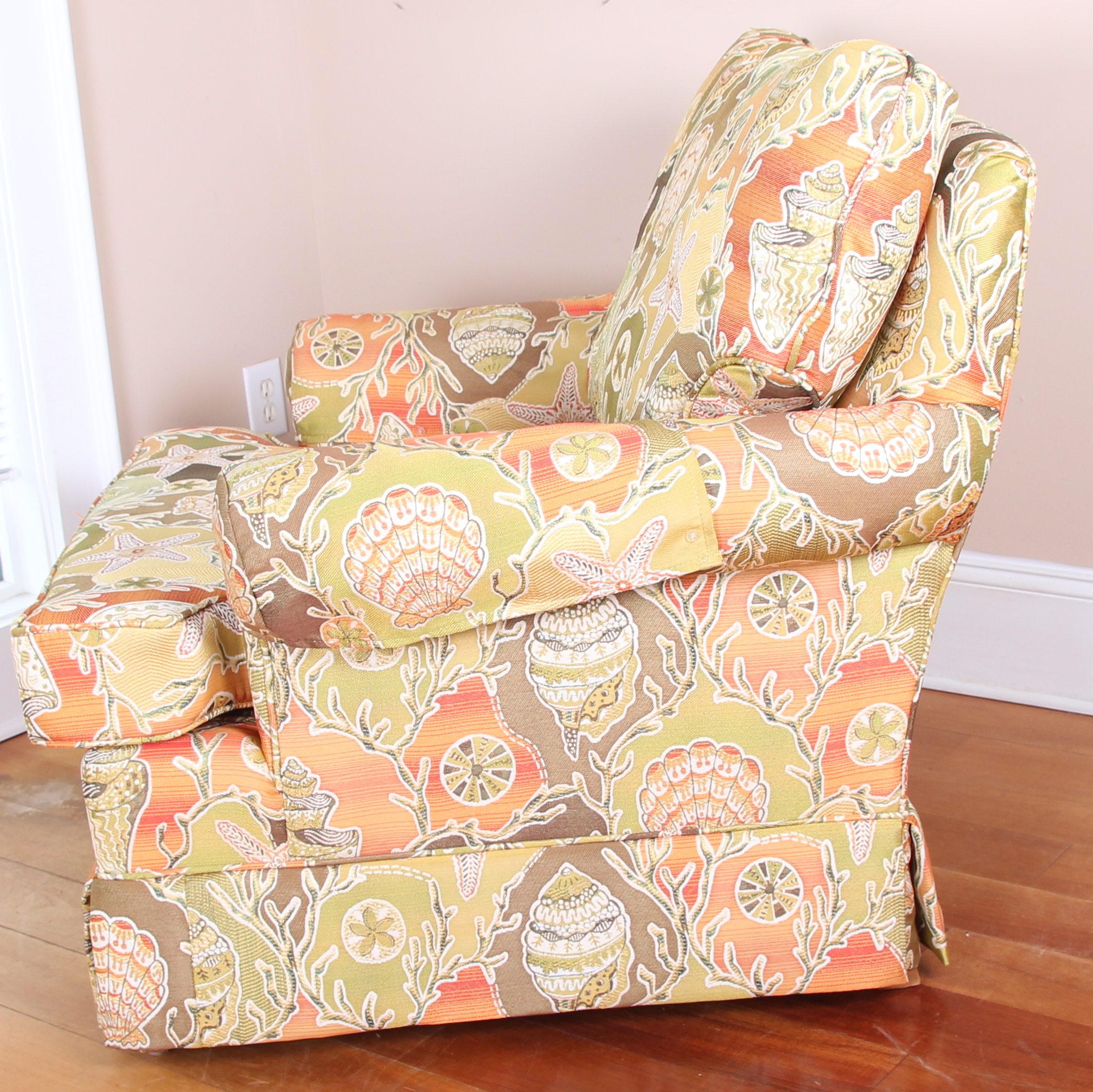Upholstered Club Chair and Ottoman