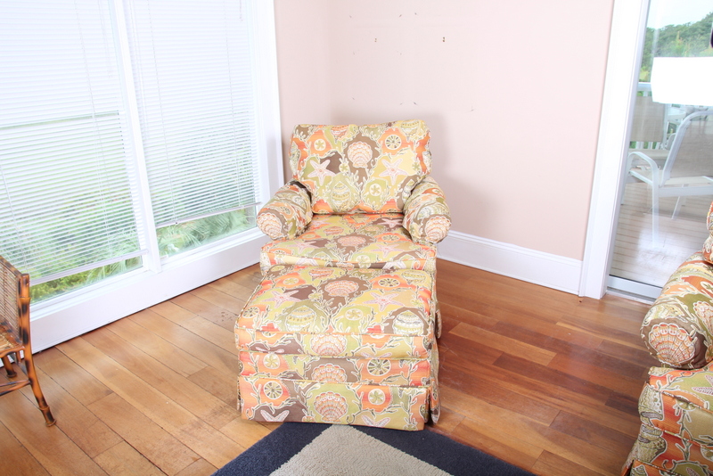 Upholstered Club Chair and Ottoman