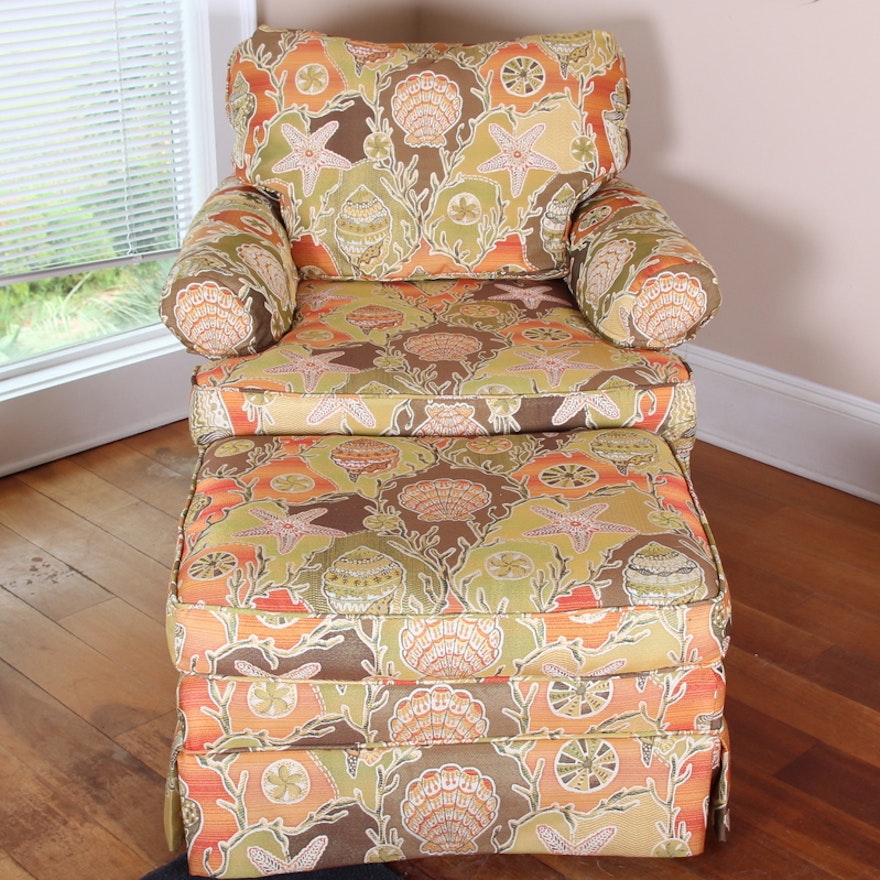 Upholstered Club Chair and Ottoman