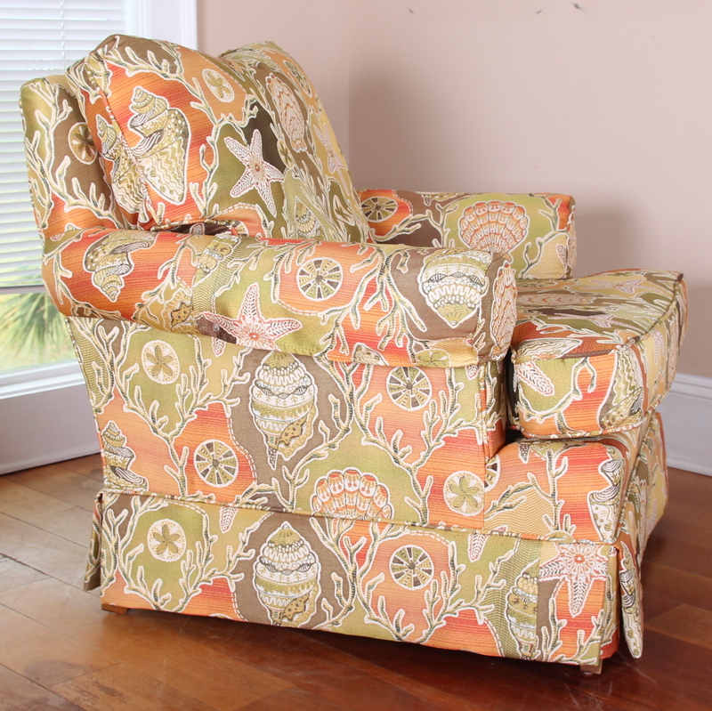 Upholstered Club Chair and Ottoman