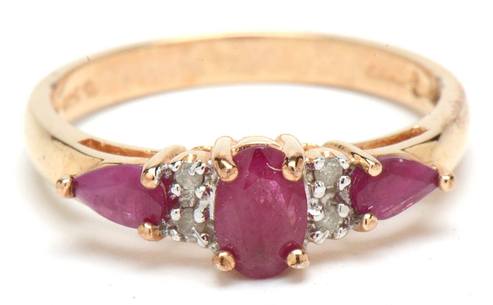 Gold Wash Sterling Silver Sapphire, Ruby, Emerald, Diamond Rings