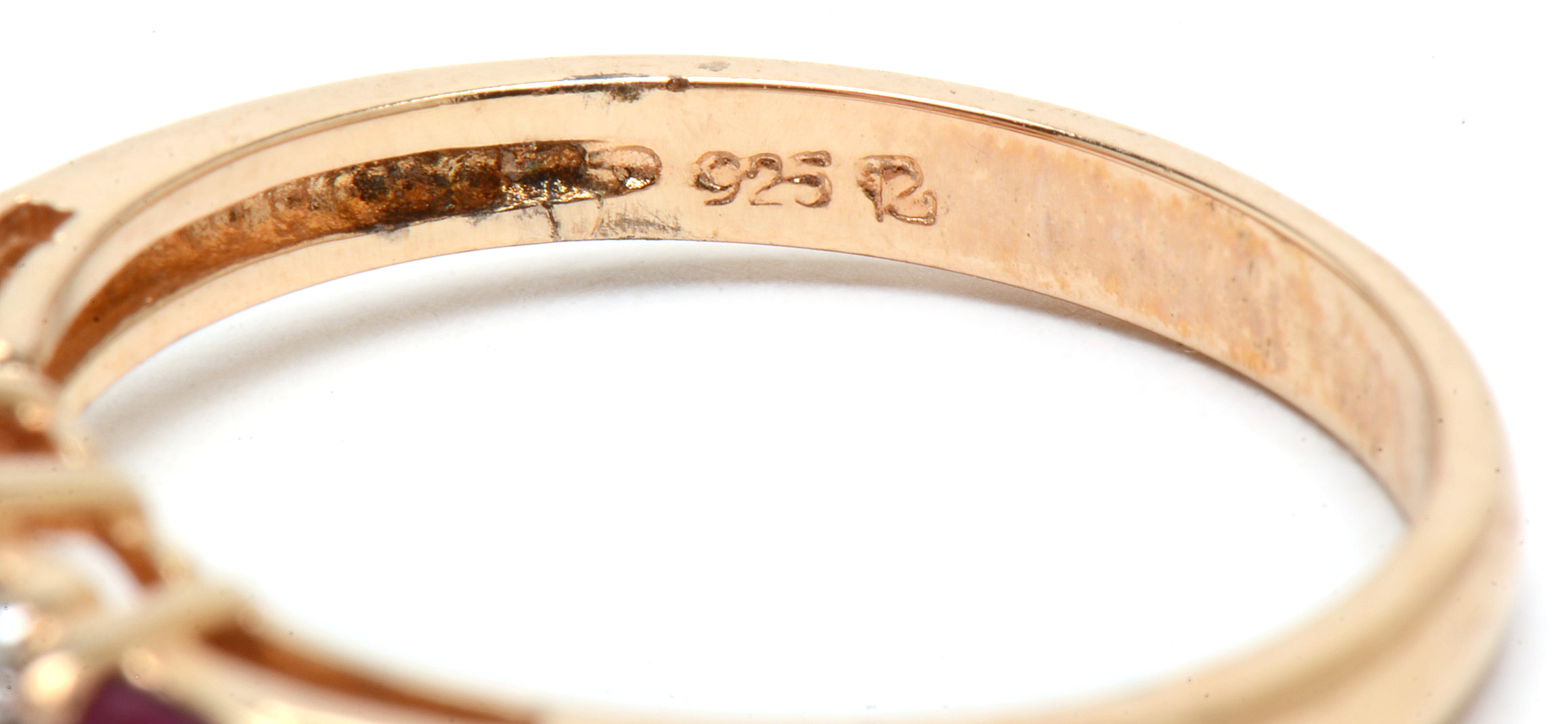 Gold Wash Sterling Silver Sapphire, Ruby, Emerald, Diamond Rings