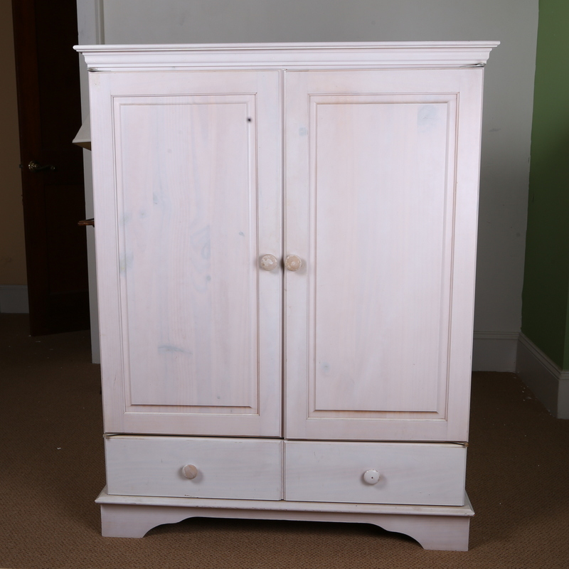 Whitewashed Pine Media Center