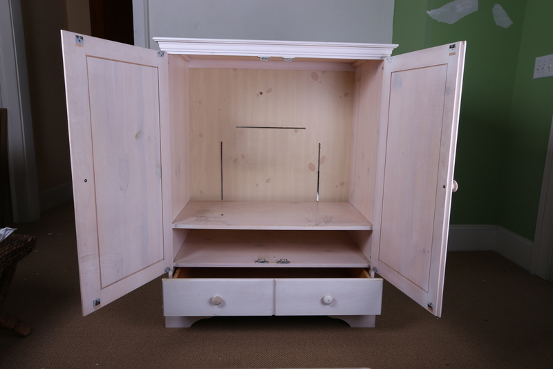 Whitewashed Pine Media Center