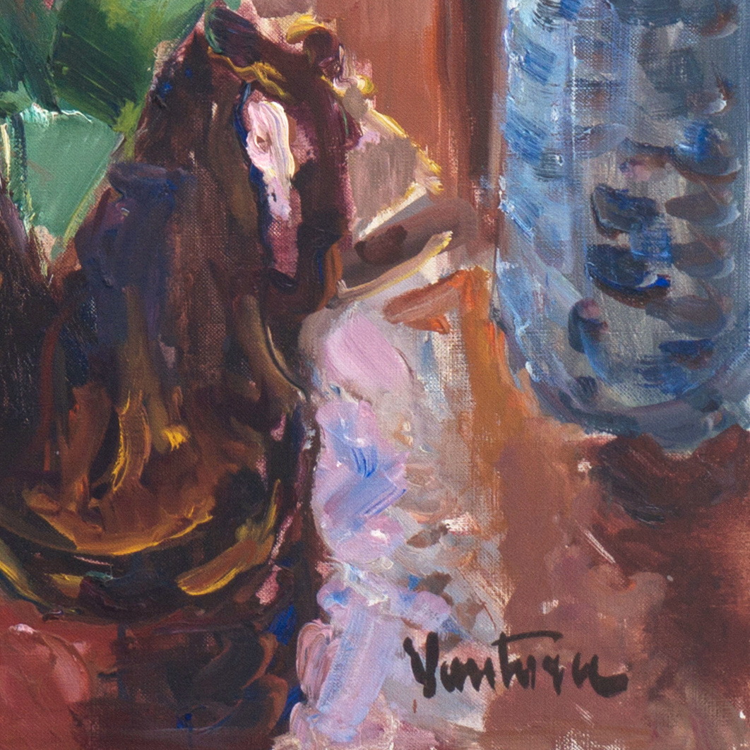 Mogens Christian Vantore Oil Painting on Canvas "Still Life of Tulips"