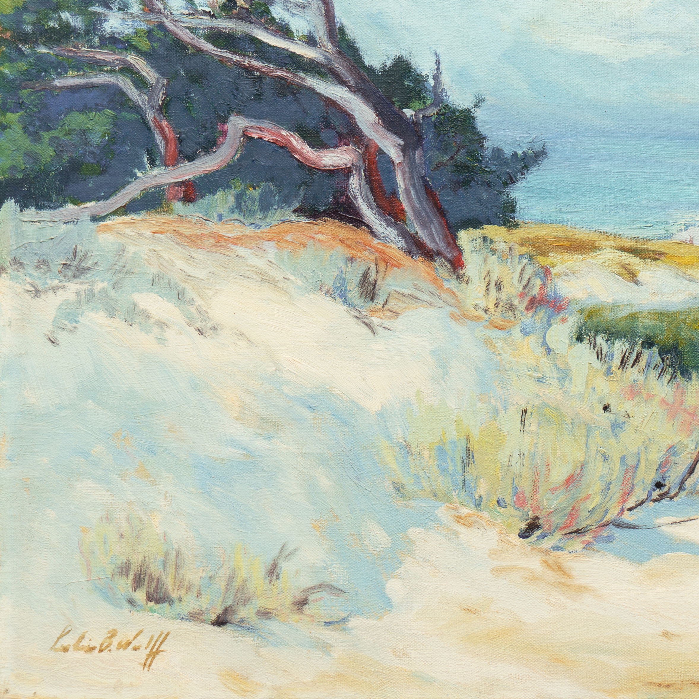 Leslie Bruner Wulff Oil Painting on Canvas "Carmel Dunes"