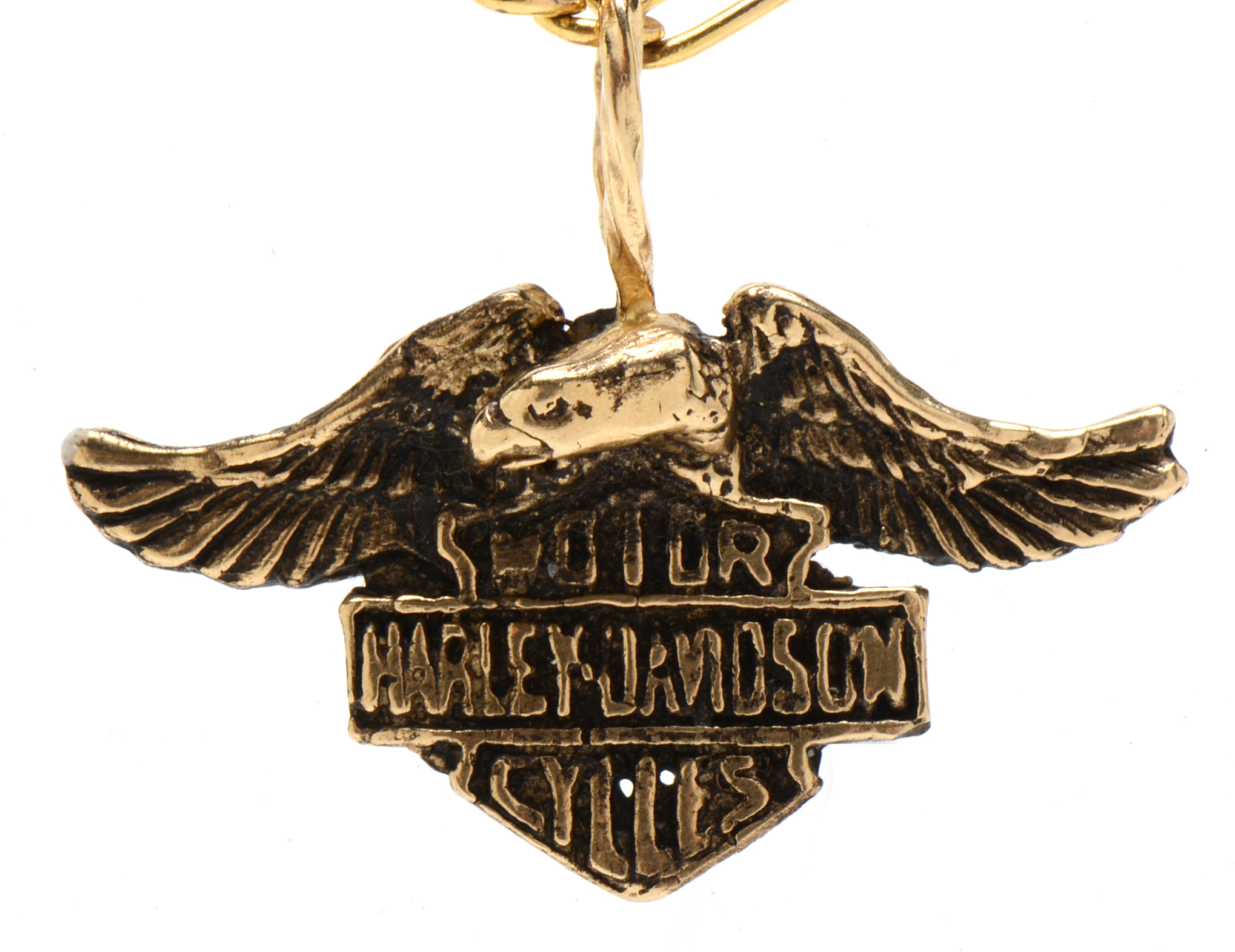 14K Yellow Gold Harley Davidson Pendant on 10K Yellow Gold Chain