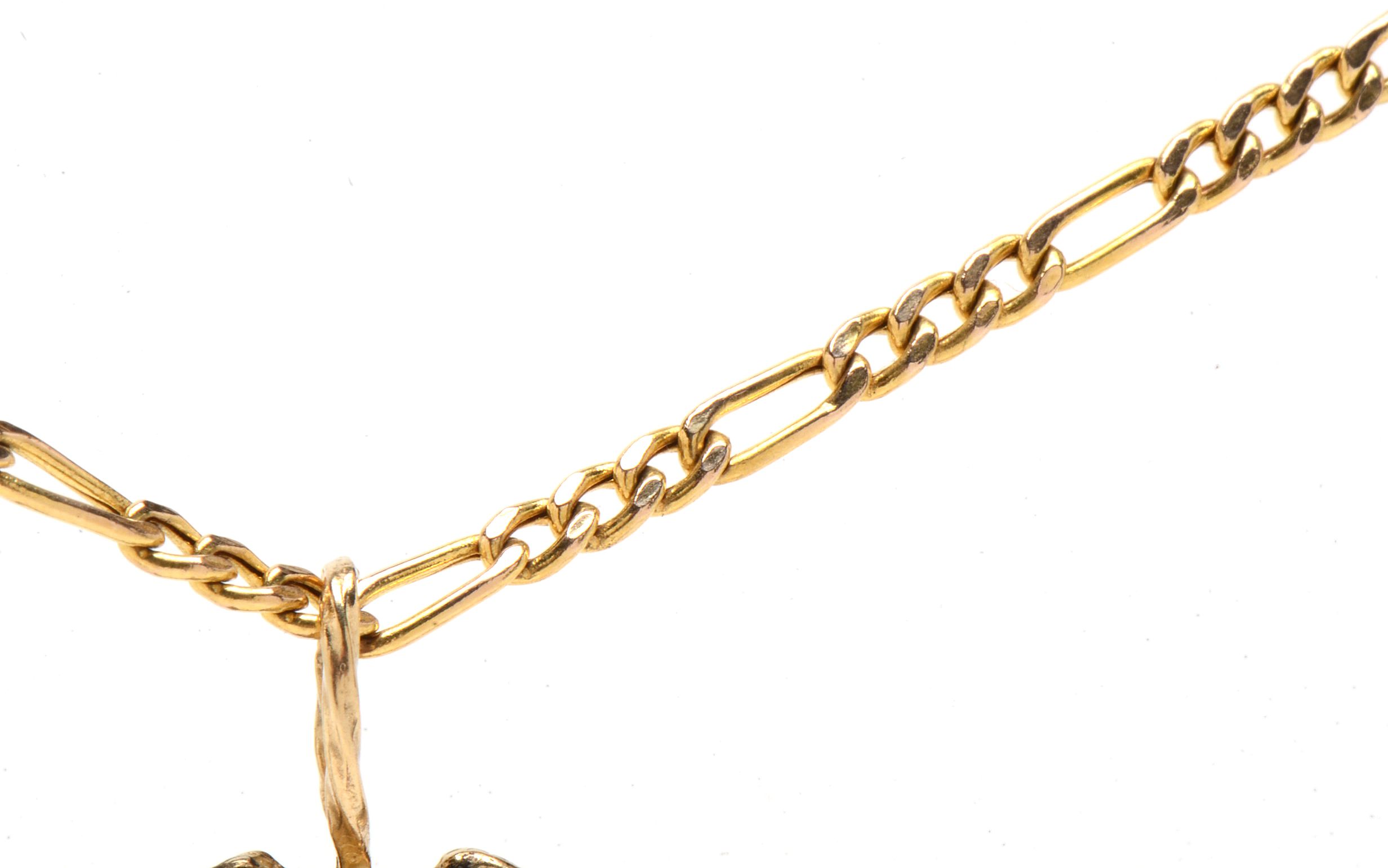 14K Yellow Gold Harley Davidson Pendant on 10K Yellow Gold Chain