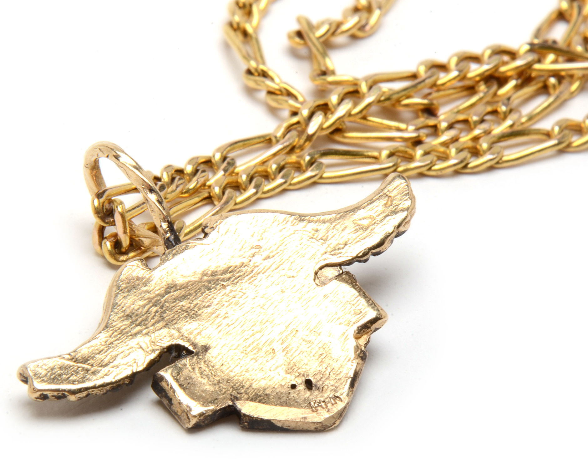 14K Yellow Gold Harley Davidson Pendant on 10K Yellow Gold Chain