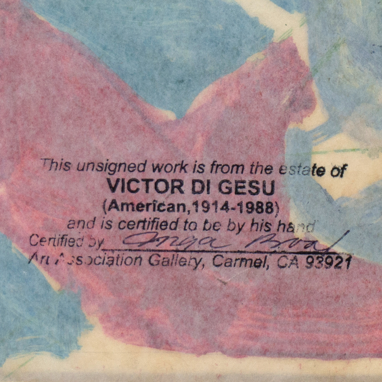 Victor Di Gesu Oil Painting on Paper "Still life with Lemon"