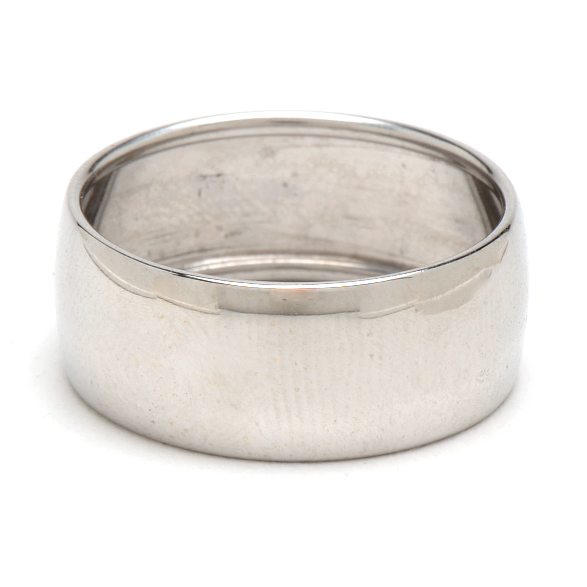 18K White Gold Cigar Band Ring