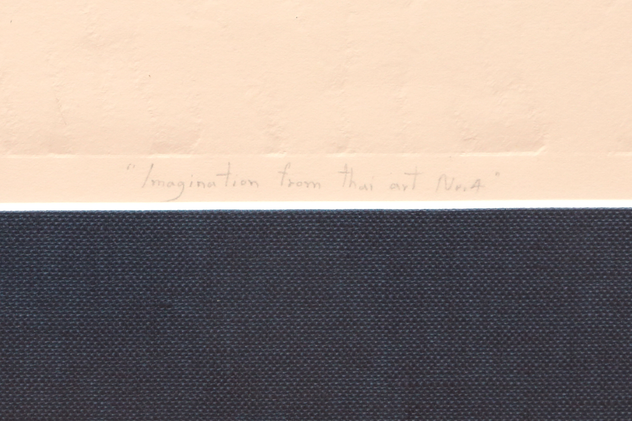 Isares Honghin Limited Edition Woodcut "Imagination From Thai Art No. 4"