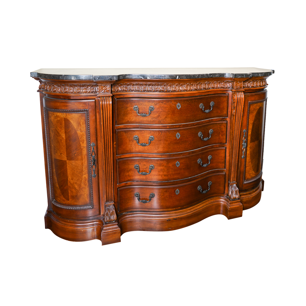 Irish Georgian Style Marble Top Buffet