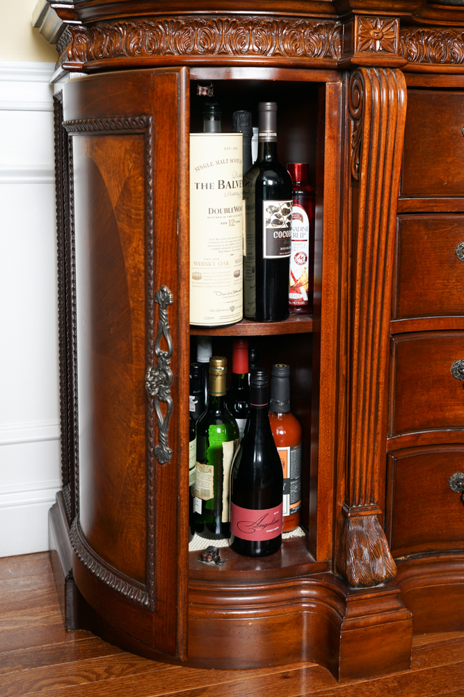 Irish Georgian Style Marble Top Buffet