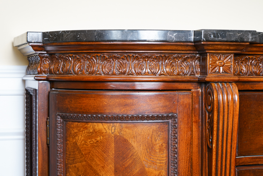 Irish Georgian Style Marble Top Buffet