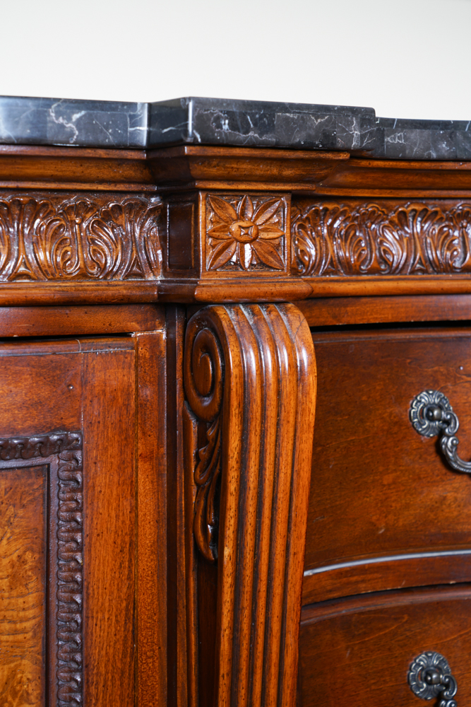 Irish Georgian Style Marble Top Buffet