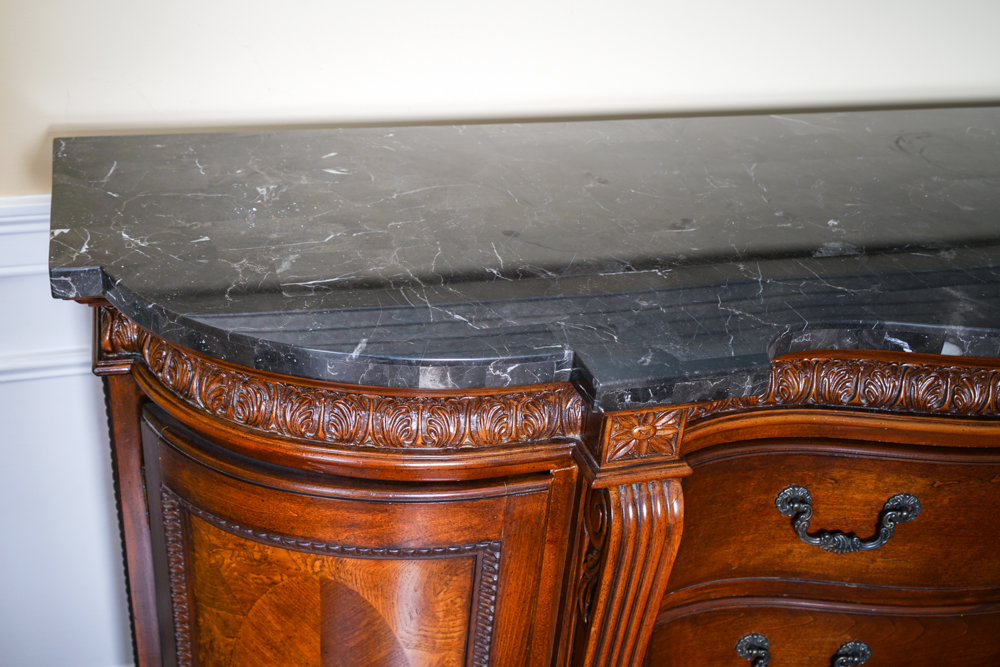 Irish Georgian Style Marble Top Buffet