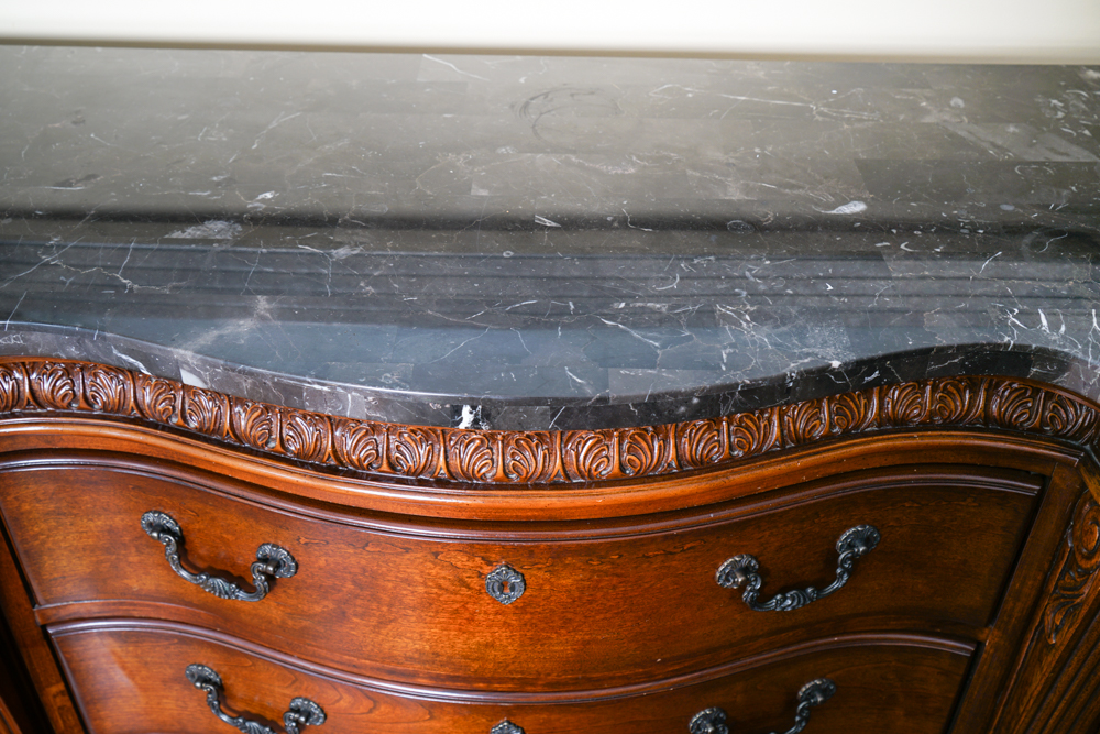 Irish Georgian Style Marble Top Buffet