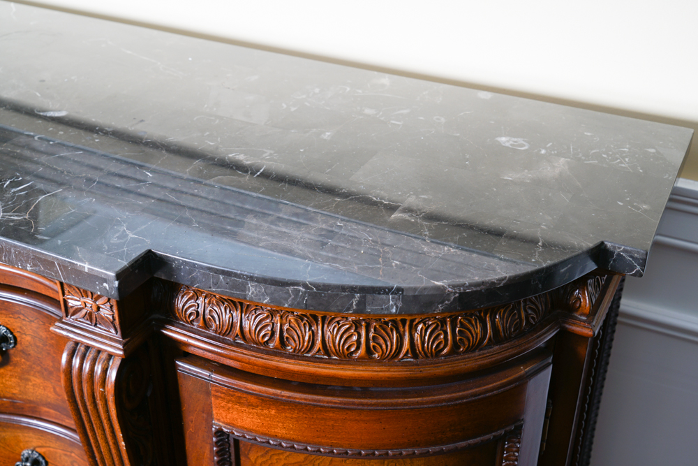 Irish Georgian Style Marble Top Buffet