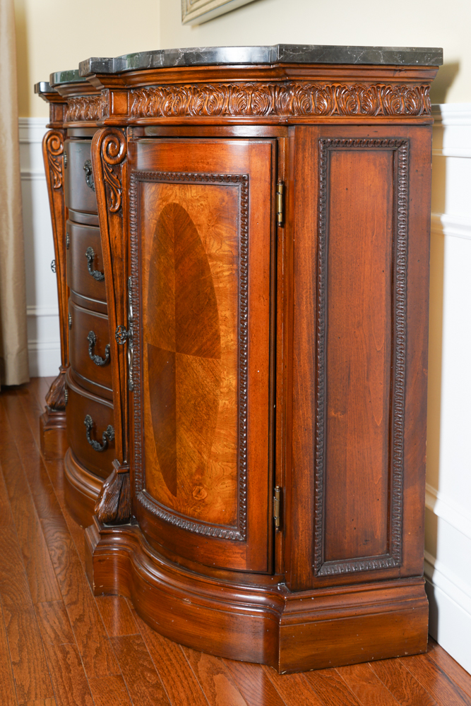Irish Georgian Style Marble Top Buffet