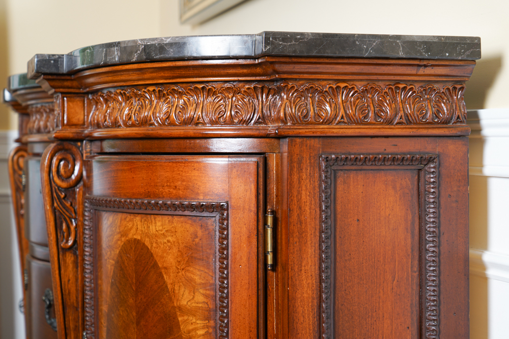 Irish Georgian Style Marble Top Buffet