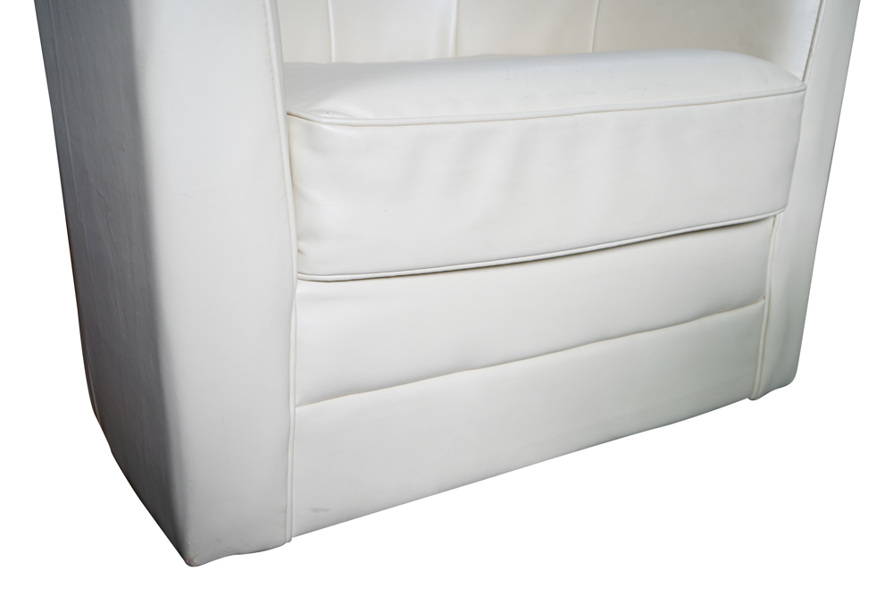 Leather Barrel Back Swivel Chair