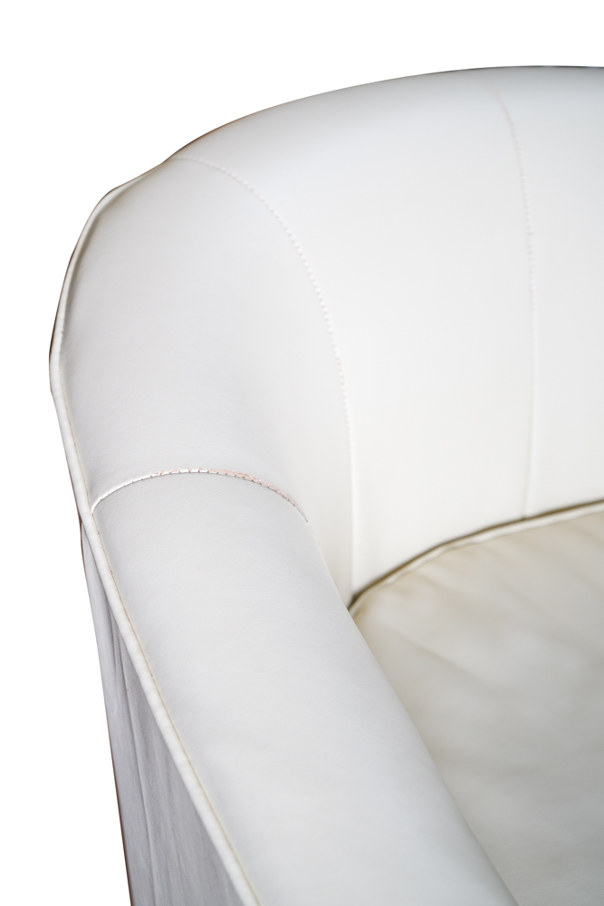 Leather Barrel Back Swivel Chair