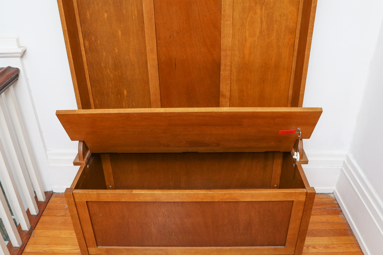 Arts And Crafts Style Oak Hall Tree With Storage Bench