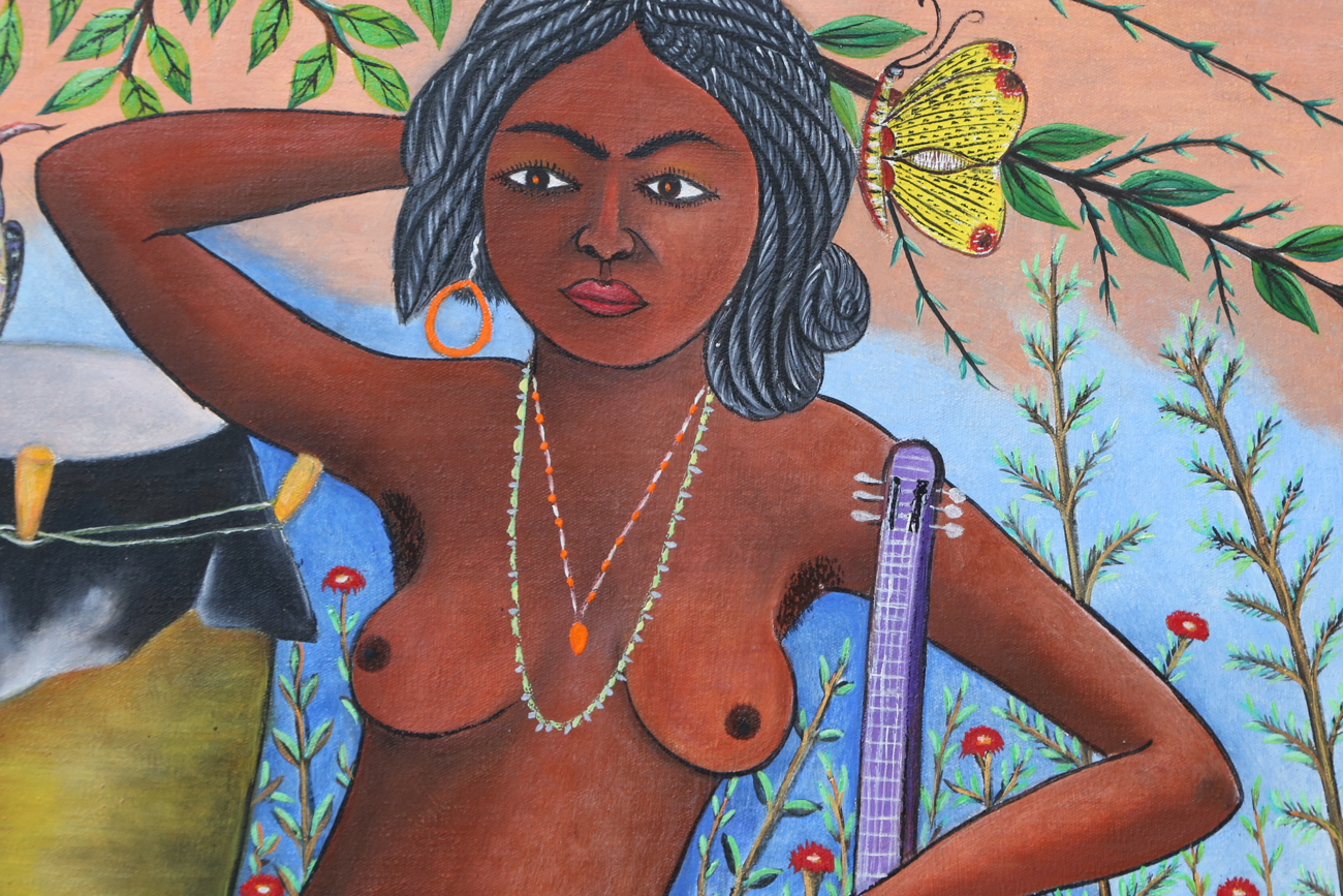 Roger François Acrylic Folk Art Painting On Canvas