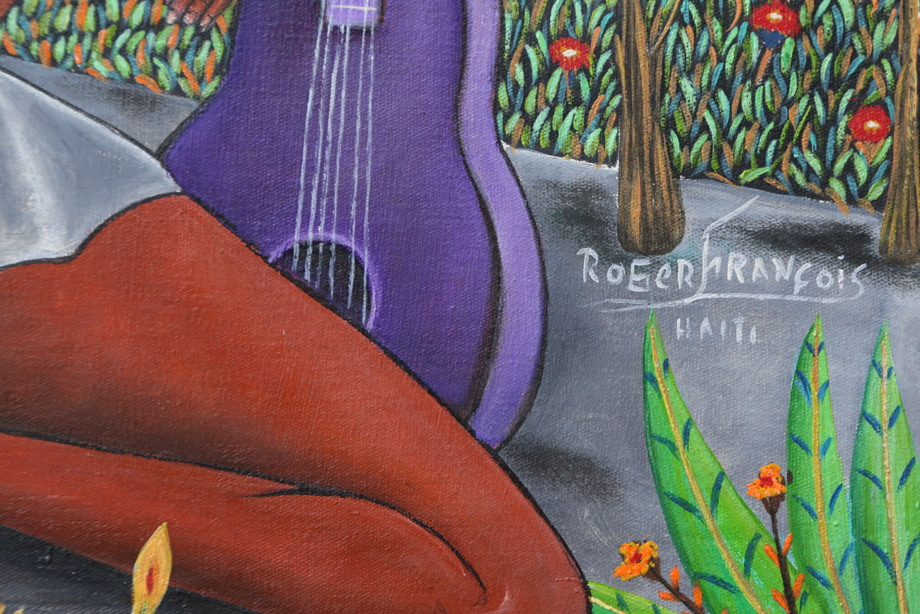 Roger François Acrylic Folk Art Painting On Canvas
