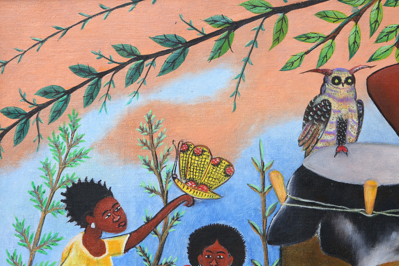 Roger François Acrylic Folk Art Painting On Canvas