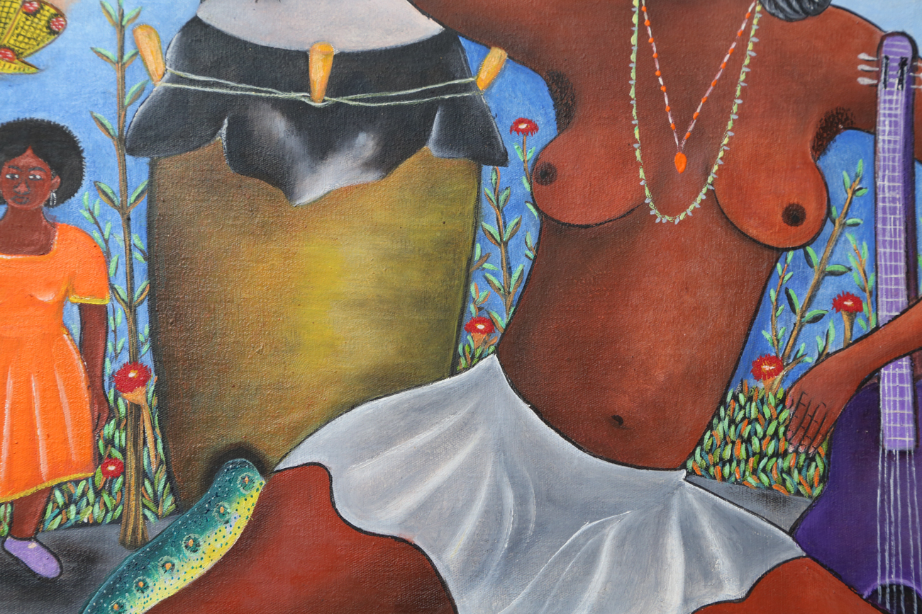 Roger François Acrylic Folk Art Painting On Canvas