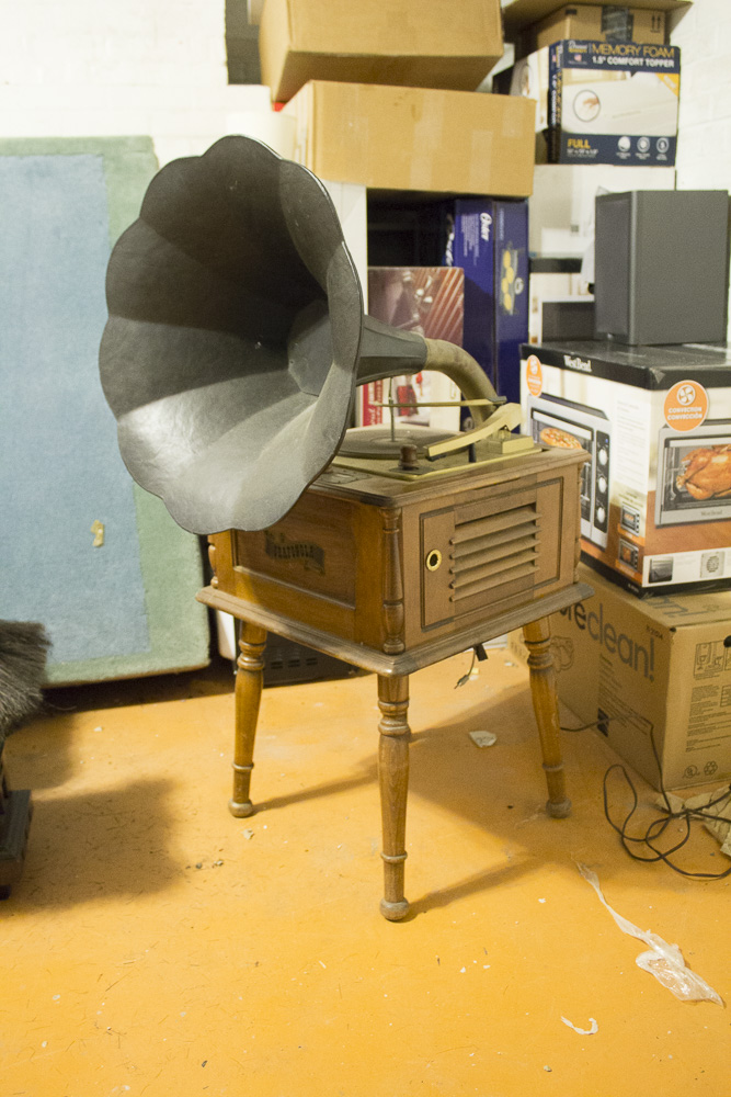 "The "Grafonola" by Guild Replica Phonograph with Trumpet Speaker