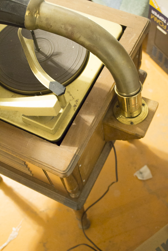 "The "Grafonola" by Guild Replica Phonograph with Trumpet Speaker