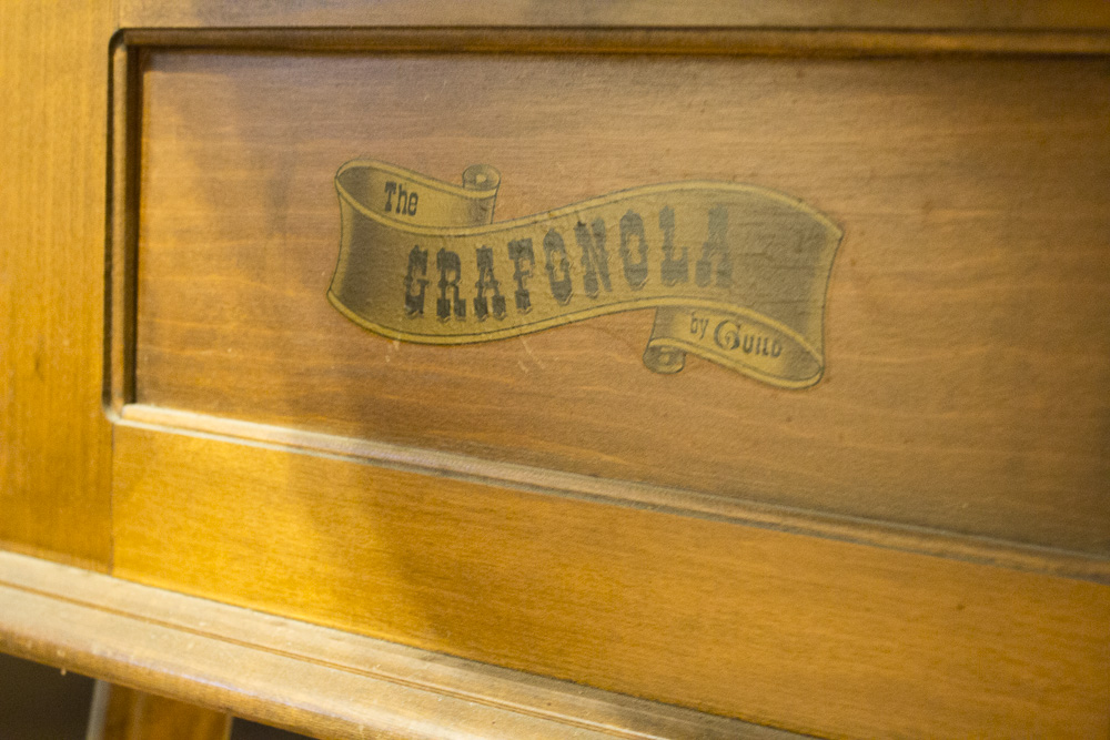"The "Grafonola" by Guild Replica Phonograph with Trumpet Speaker